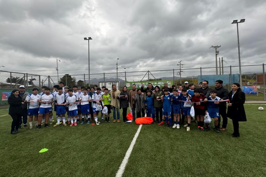 Nueva cancha de pasto sintético es inaugurada en el estadio de Pelluhue